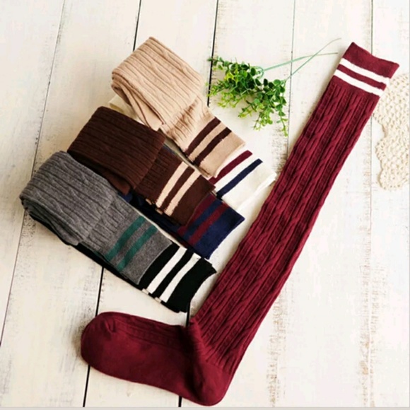 Thigh High Stripe Socks NWT - Picture 2 of 5